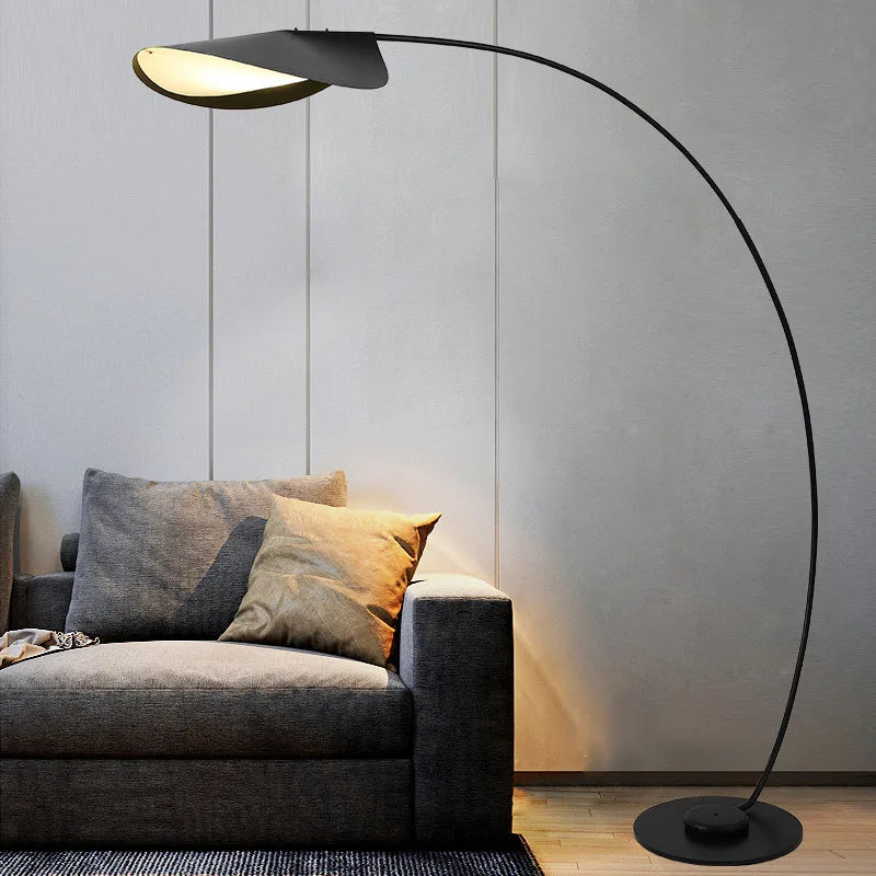 Modern LED Floor Lamp Black Parabola Floor Lights Living Room Lobby Study Room Decoration Standing Lamp Bedroom Reading Light