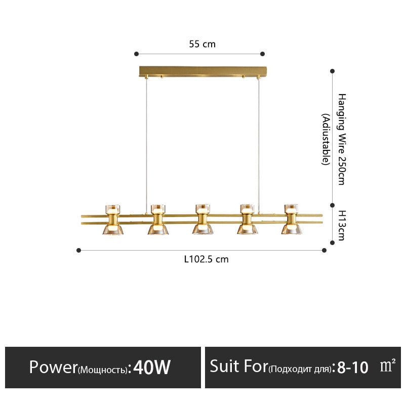 LED strip luxury bar Dining room  chandelier