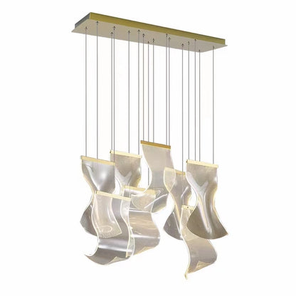 LED Acryl Designer Hanging Lamps Gold/Black living room lighting Chandelier Lighting Suspension Luminaire Stairs Pendant Lamp