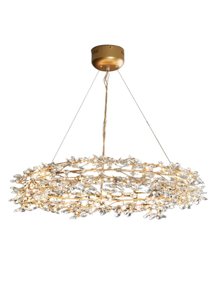 Crystal Ceiling Chandeliers Modern LED Firefly Pendant Lamps Lustre Branch Hanging Lights For Living Dining Room Light Fixtures