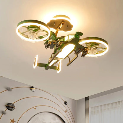 Kids plane Chandelier Ceiling fan without blades bedroom Ceiling fan lamp Ceiling fans with lights decorative led Ceiling lamps