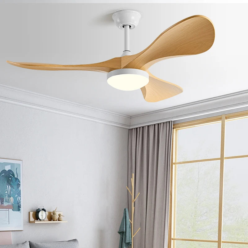 52Inch Modern LED Ceiling Fan Light Strong Winds Restaurant Living Room Household Electric Fan Mute With Lamp Ceiling Fan 220V