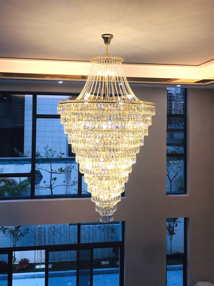 Duplex Floor Luxury Crystal big Chandelier