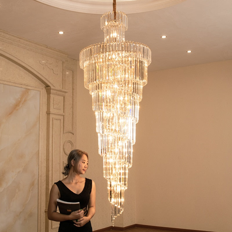 Luxury K9 Crystal Suspension Large Chandelier