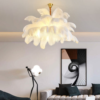 Modern LED Ostrich Feather Chandeliers